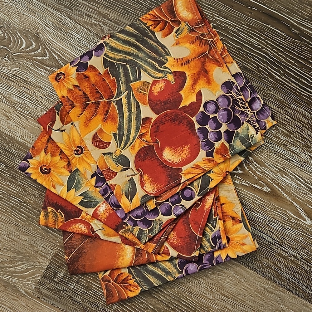 Fall Harvest Dinner Napkins Set Of 6 - Picture 5 of 5